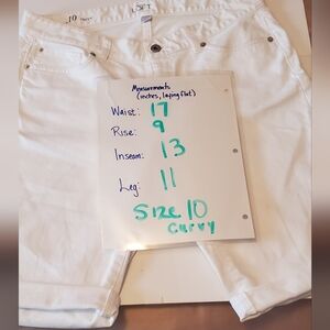 Ann Taylor white denim shorts size 10 curvy